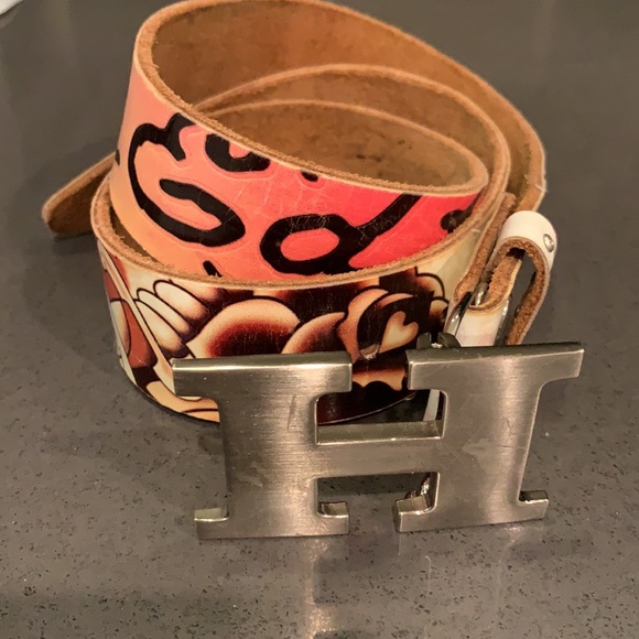 Ed Hardy Accessories - VTG Ed Hardy Belt 💥Rare H Buckle -Unisex